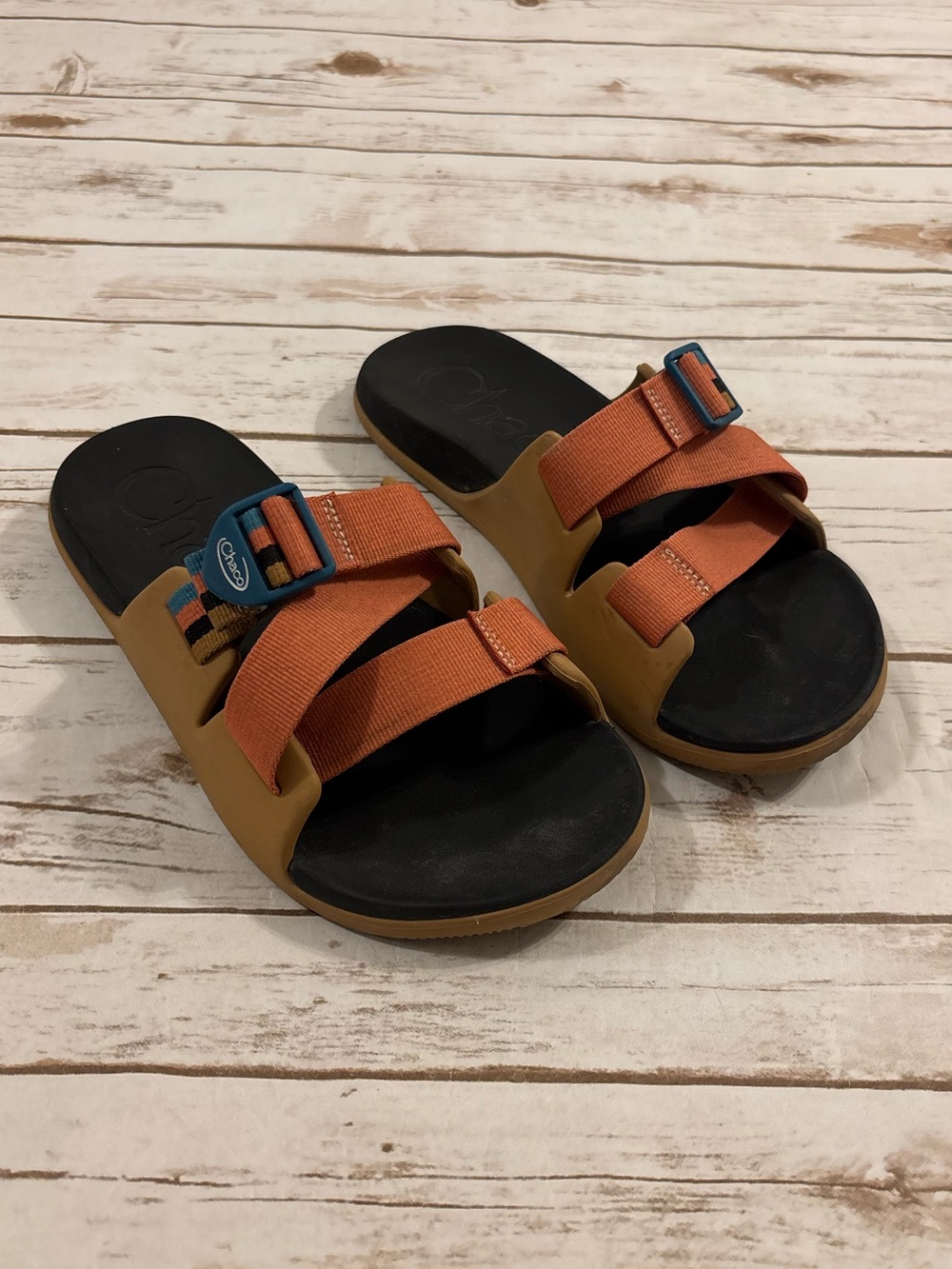 Chaco Chillos Slide Men Retro Camel Brown Size 9